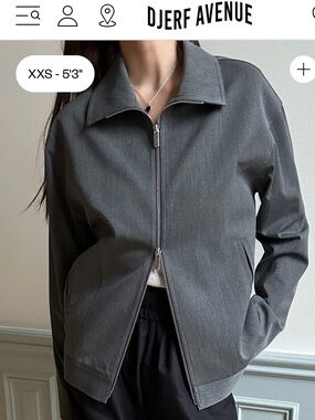 NWT- SALE Djerf Avenue First Choice Gray Zip Jacket- Small